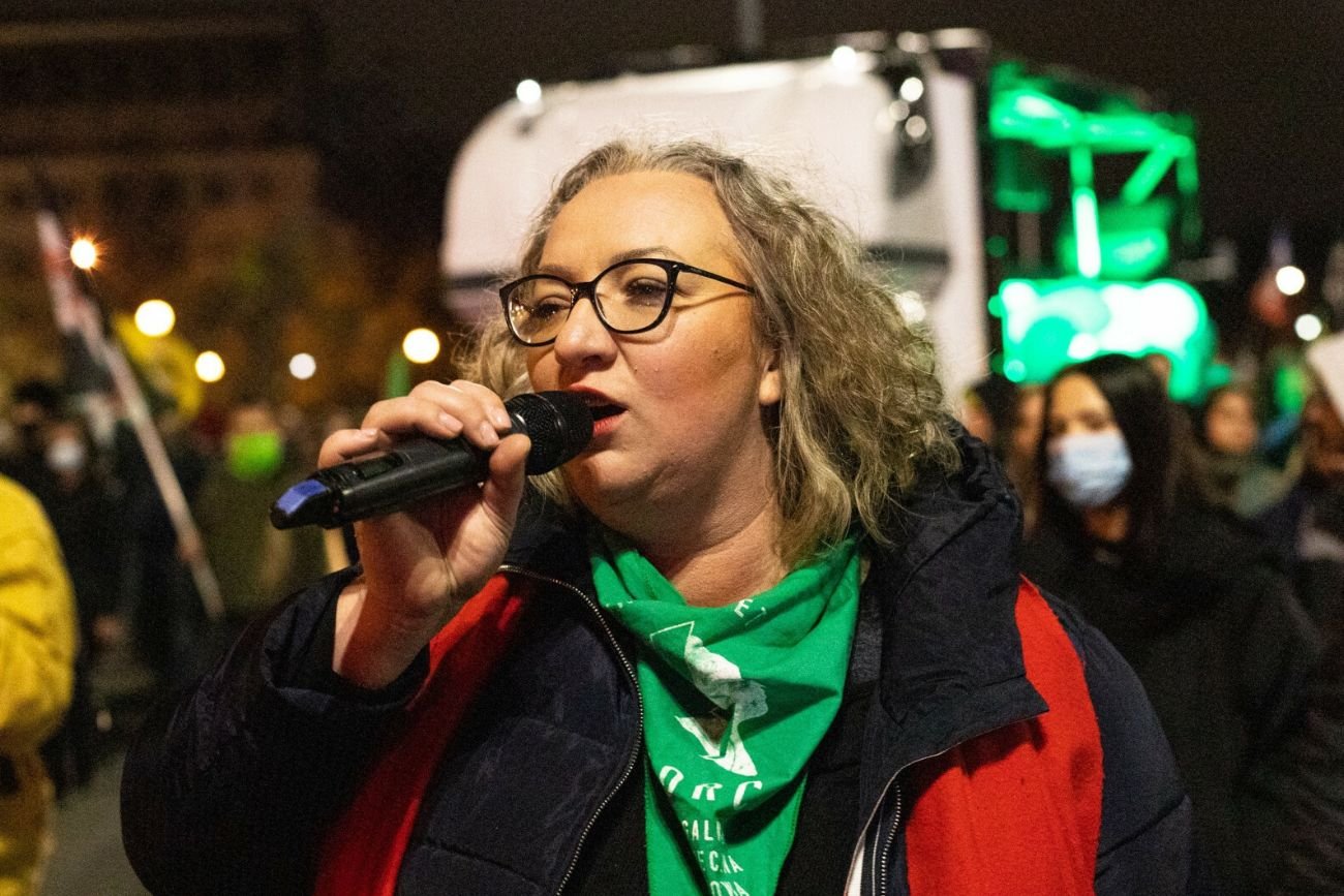 Marta Lempart na demonstracji.