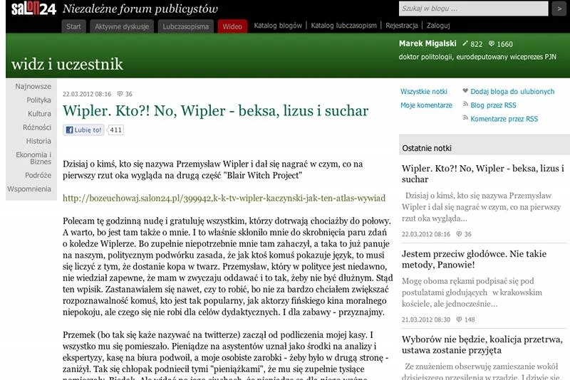 Blog Marka Migalskiego