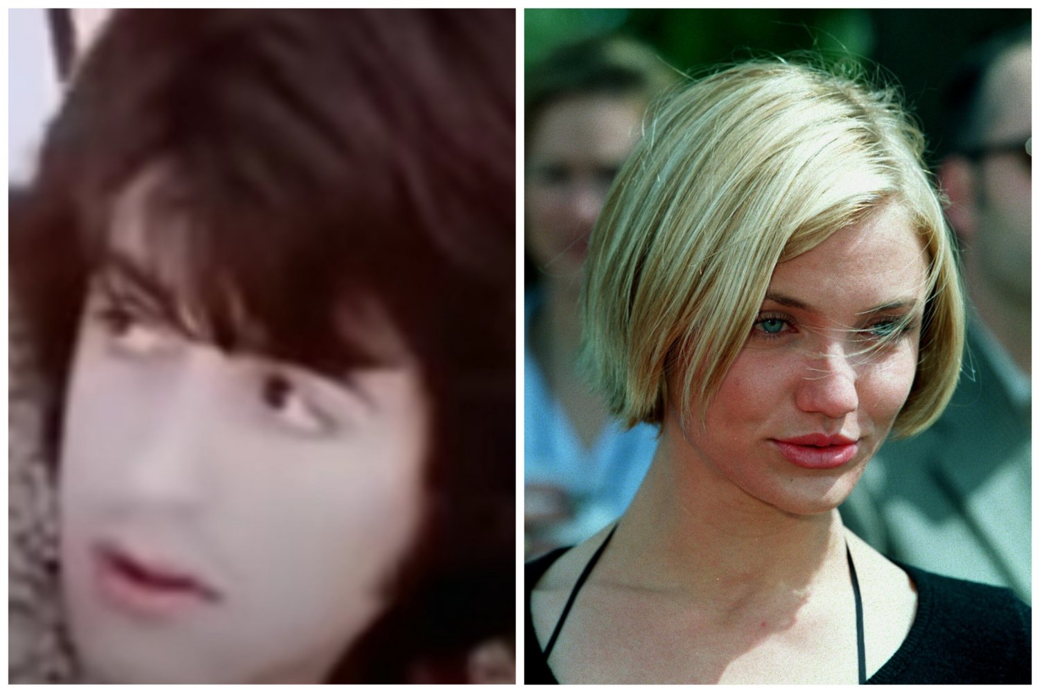 Po lewej młody Sylvester Stallone (1970), po prawej Cameron Diaz (1998).