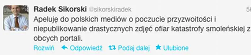 Apel ministra spraw zagranicznych Radosława Sikorskiego