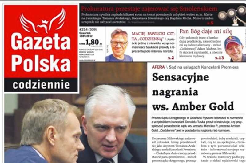 Okładka "Gazety Polskiej Codziennie"