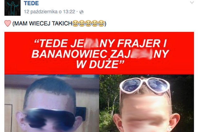 Tede niszczy własnych hejterów – wrzuca ich zdjęcia na swoją tablicę na Facebooka i cytuje ich komentarz
