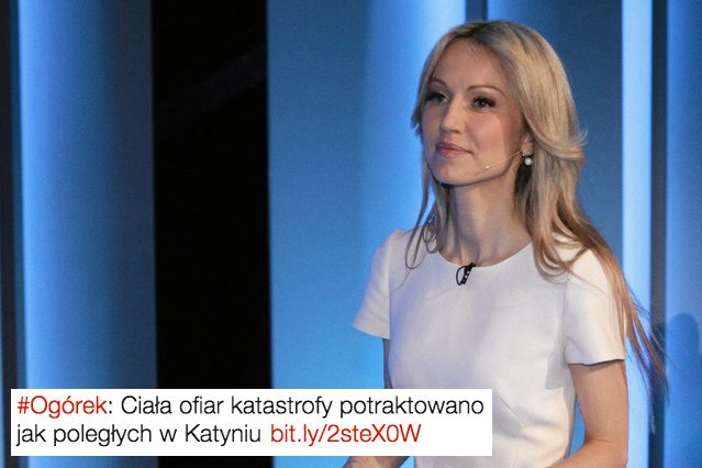 Magdalena Ogórek przyrównała ofiary masowego mordu i katastrofy lotniczej.
