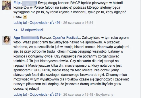Organizatorzy nie przygotują strefy kibica, fani nie szczędzą im krytyki.