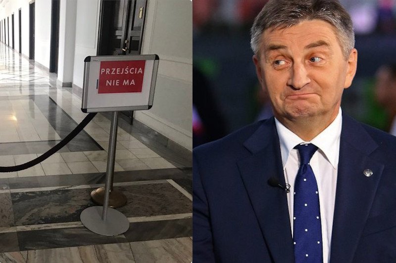 W Sejmie wprowadzono kolejne ograniczenia. Zamknięto jeden z korytarzy.