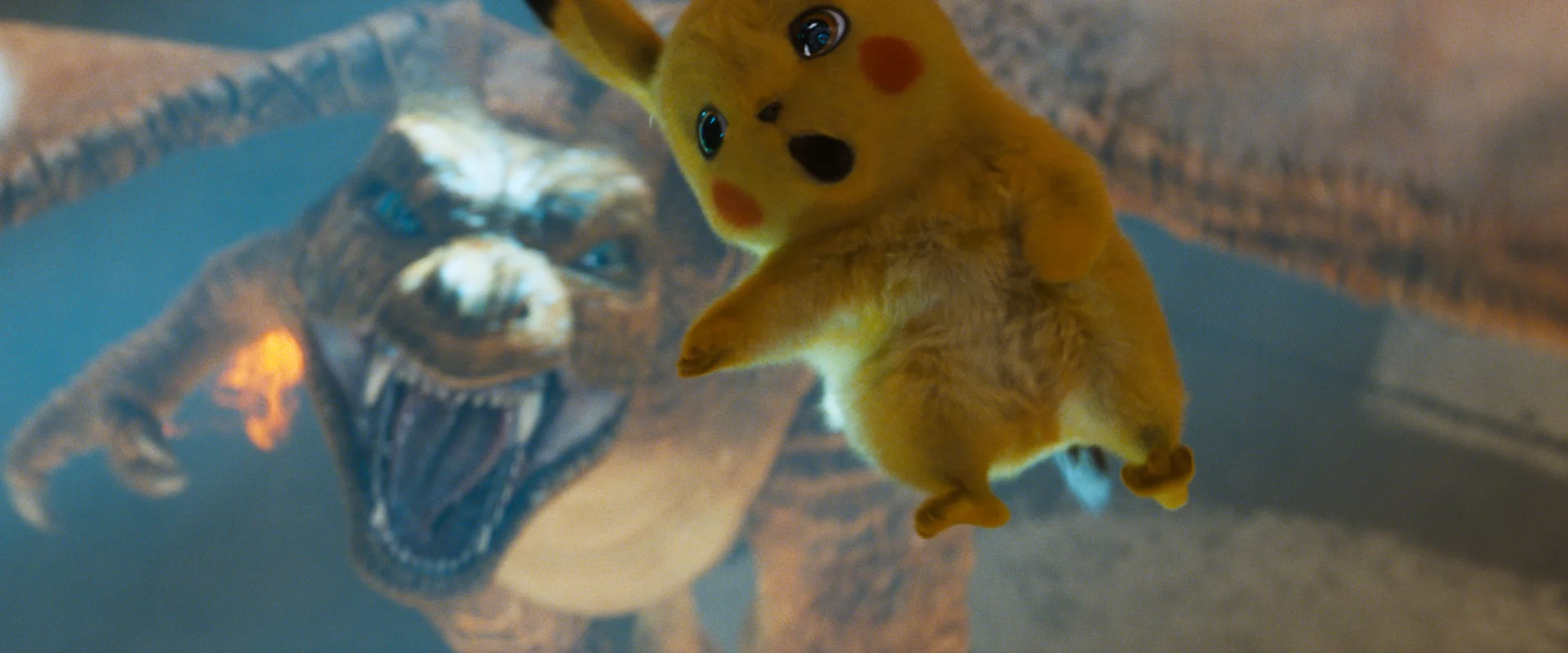 W filmie nie brakuje ikonicznych scen walk pomiędzy Pokemonami