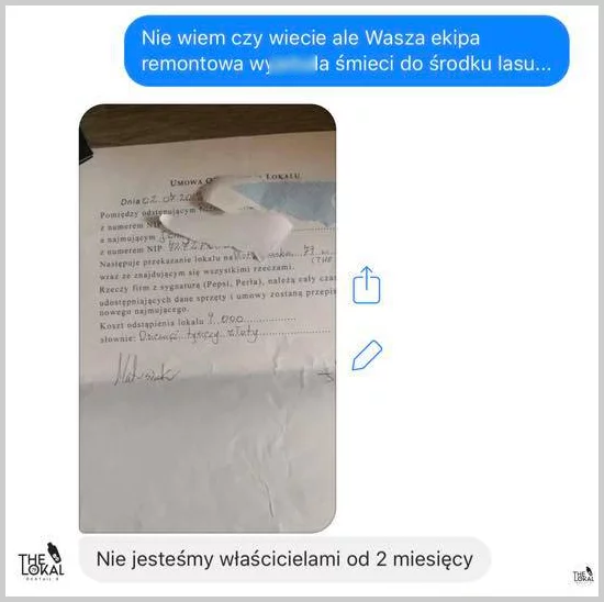 Lokal publikował niedowiarkom nawet zdjęcia umowy