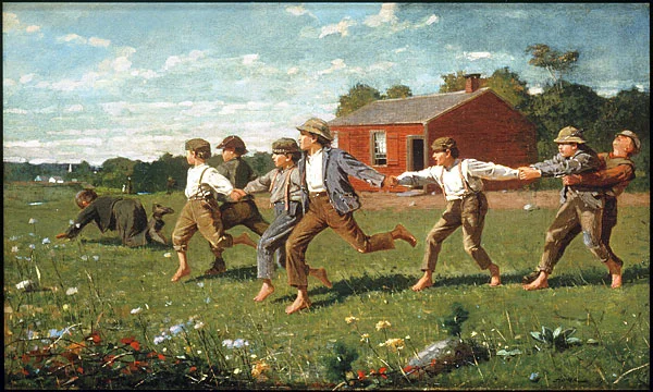 Dzieci - bezpieczna nadzieja na przyszłość w epoce gwałtownych przemian społecznych, ekspansji, industrializacji i emigracji - USA wczesny XIX wiek (Homer Winslow).