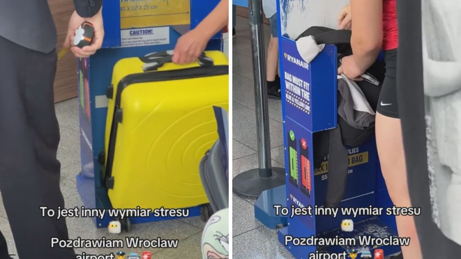 Ryanair kontroluje bagaż metrówką Kontrola bagażu w Ryanairze
