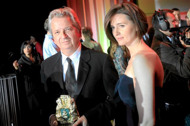 Agnieszka Grochowska i Juliusz Machulski na festiwalu filmowym w Gdyni.