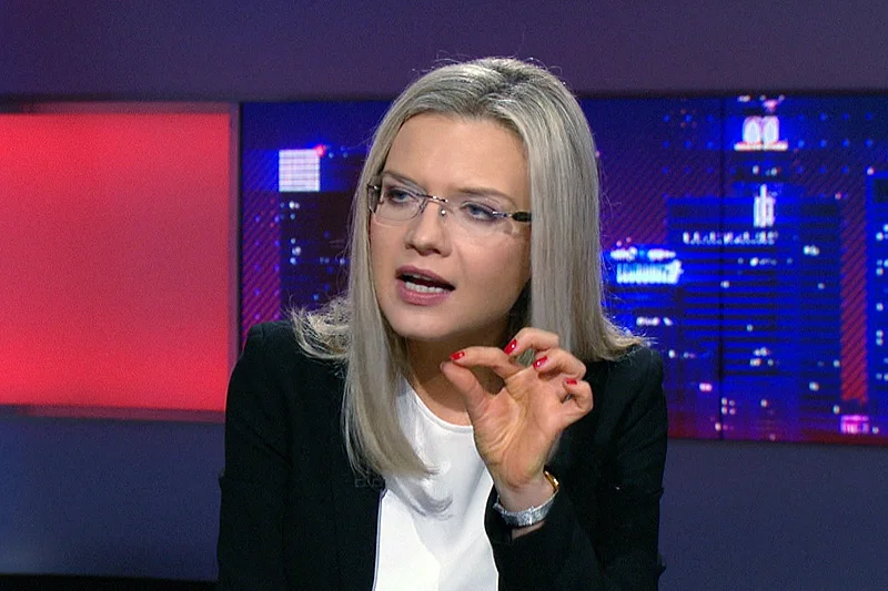 Małgorzata Wassermann w Polsat News przegraną z Donaldem Tuskiem odreagowała atakiem na Romana Giertycha.