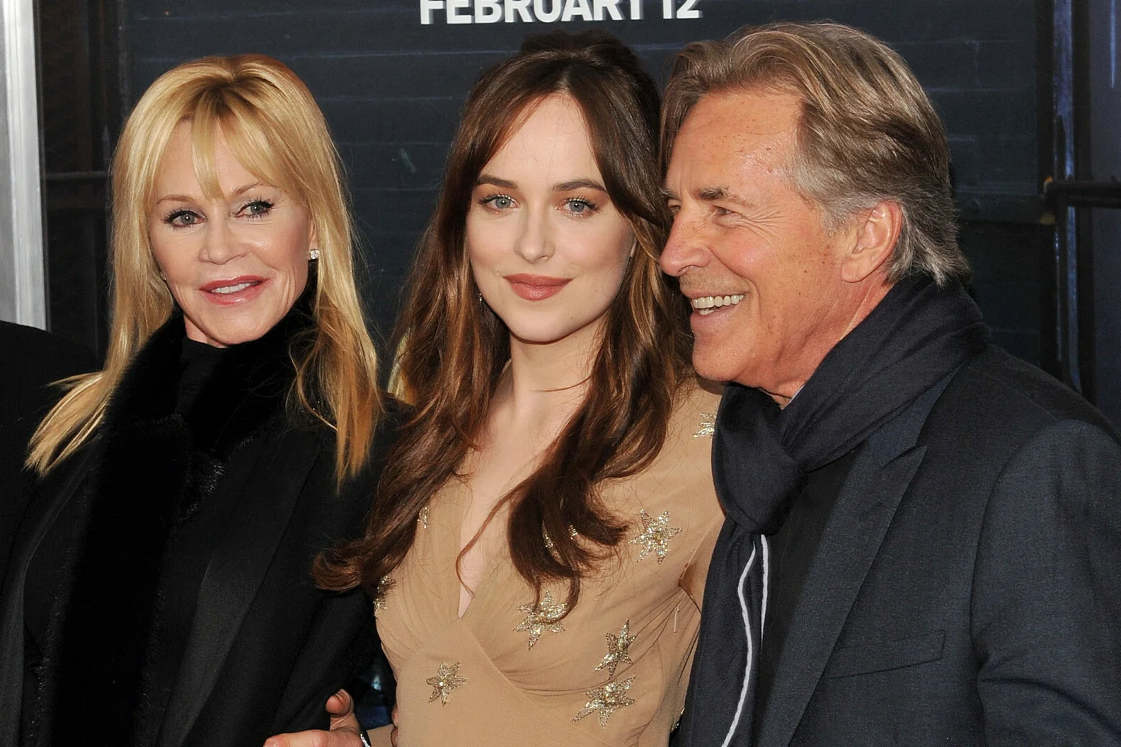 Dakota Johnson z rodzicami: Melanie Griffith i Donem Johnsonem (od lewej) Melanie Griffith, Dakota Johnson, Don Johnson,