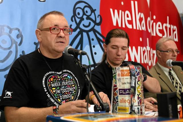 Jerzy Owsiak podczas tegorocznej Wielkiej Orkiestry Świątecznej Pomocy