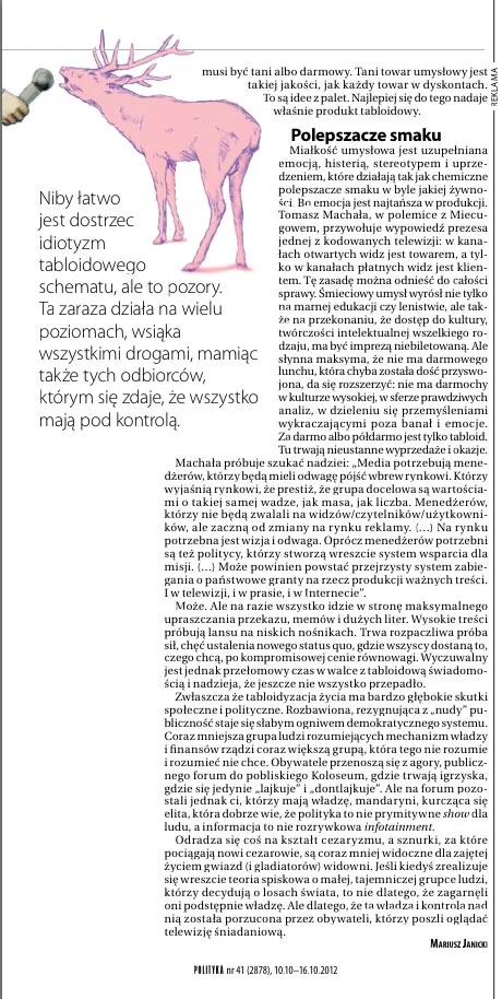Fragment tekstu w dziesiejszej Polityce