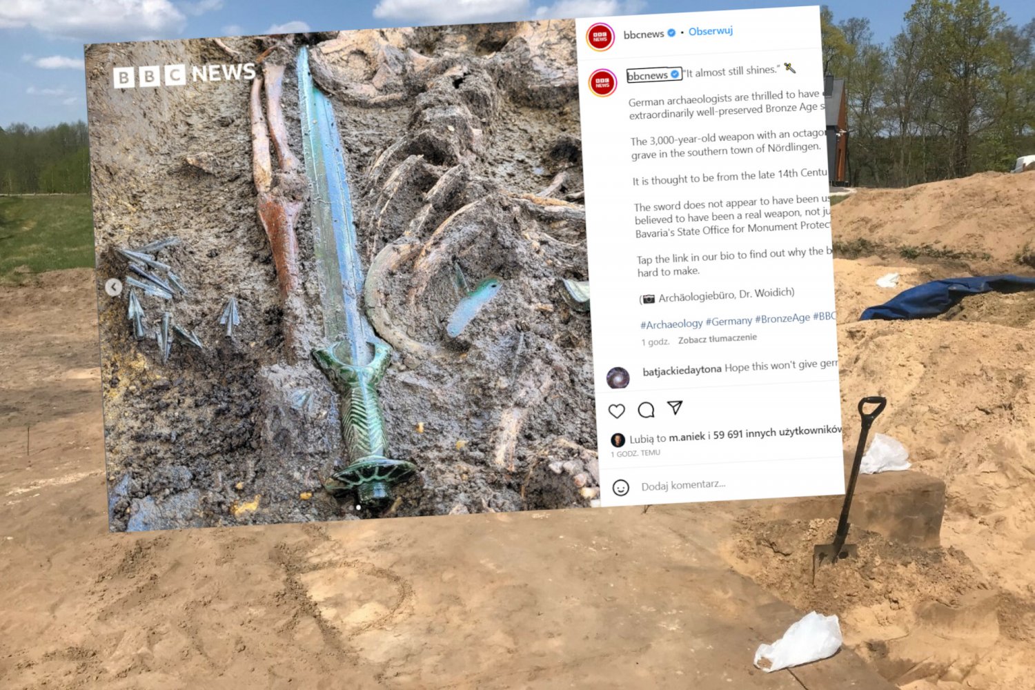 Niemcy odnaleźli miecz, który ma 3 tysiące lat!