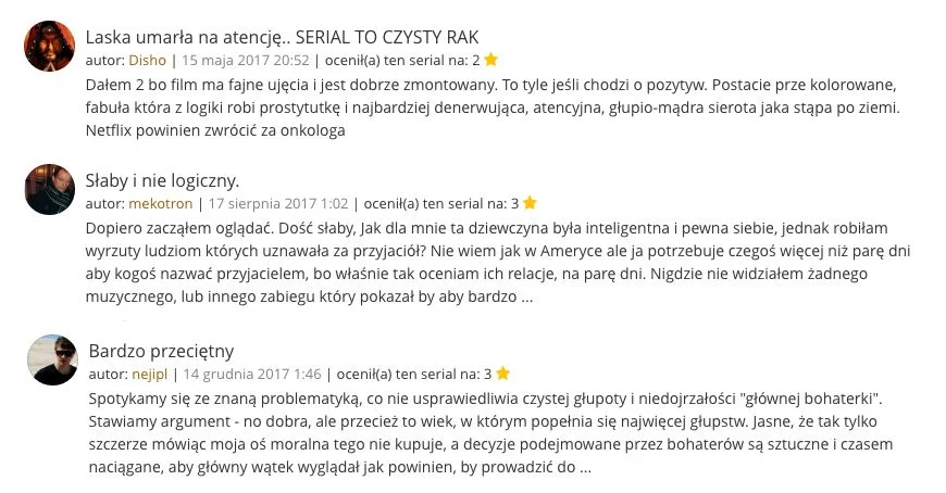 Jeden z wielu negatywnych komentarzy w internecie