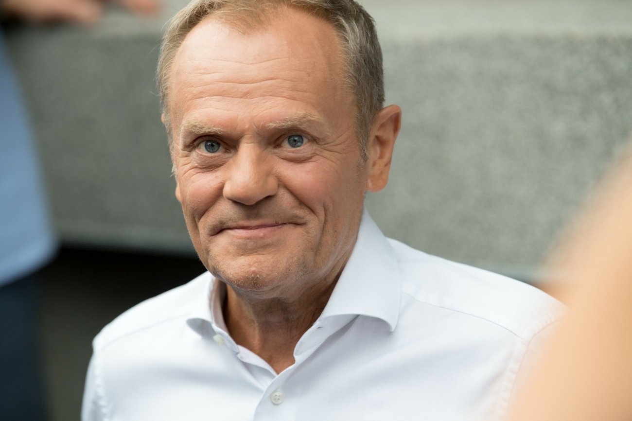 Donald Tusk podczas kampanii wyborczej do parlamentu (2023).
