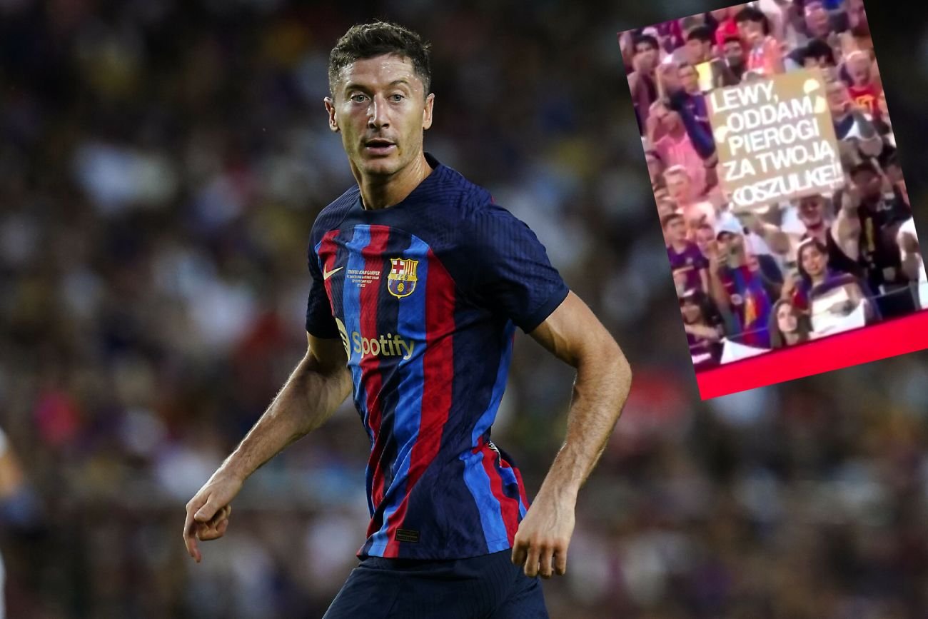 Polski transparent zrobił furorę na Camp Nou. Kibic zwrócił się do "Lewego"