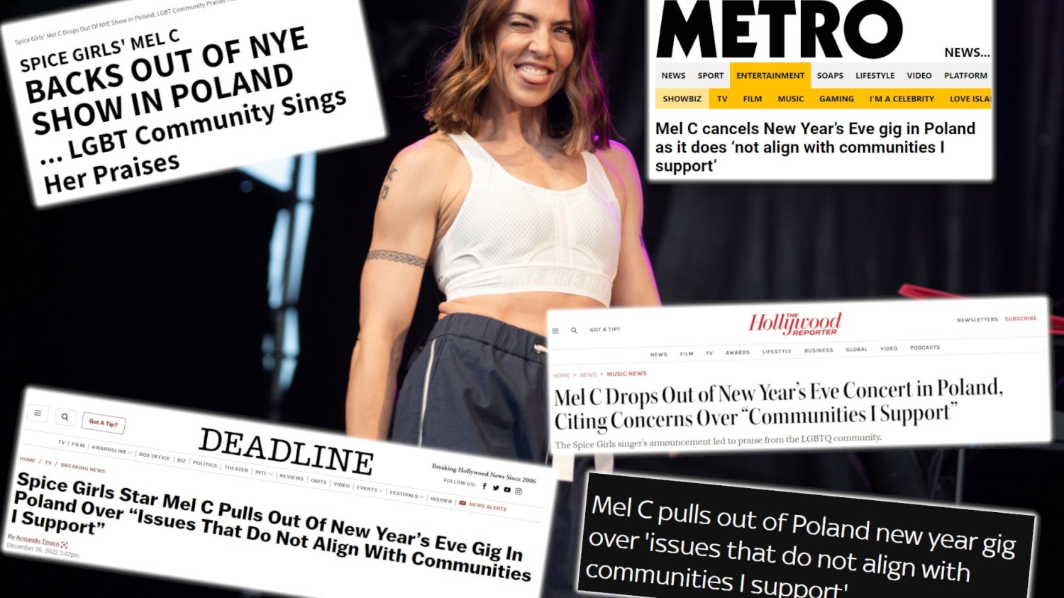 O odwołaniu koncertu Melanie C w Polsce piszą wielkie zagraniczne serwisy internetowe.