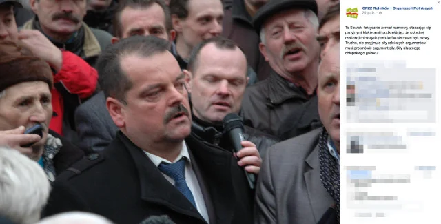W środę Hadacz przemawiał pod siedzibą Ministerstwa Rolnictwa