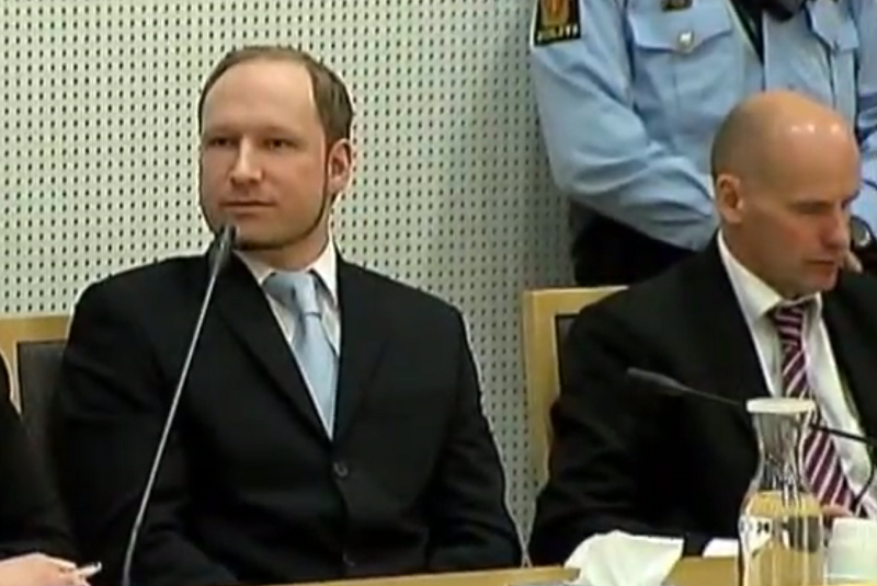 Anders Breivik podczas procesu