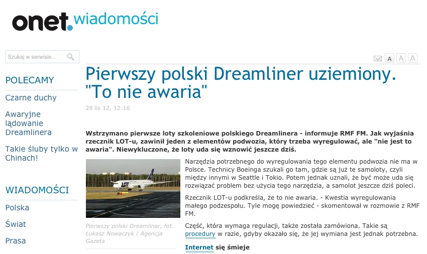 Pierwsze problemy zaczęły się już 28 listopada.