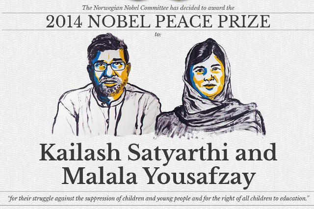 Laureatami tegorocznej Pokojowej Nagrody Nobla zostali Kailash Satyarthi i Malala Yousafzay