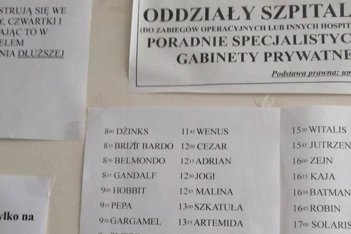 Ksywki dla pacjentów to jednak dość oryginalny pomysł.