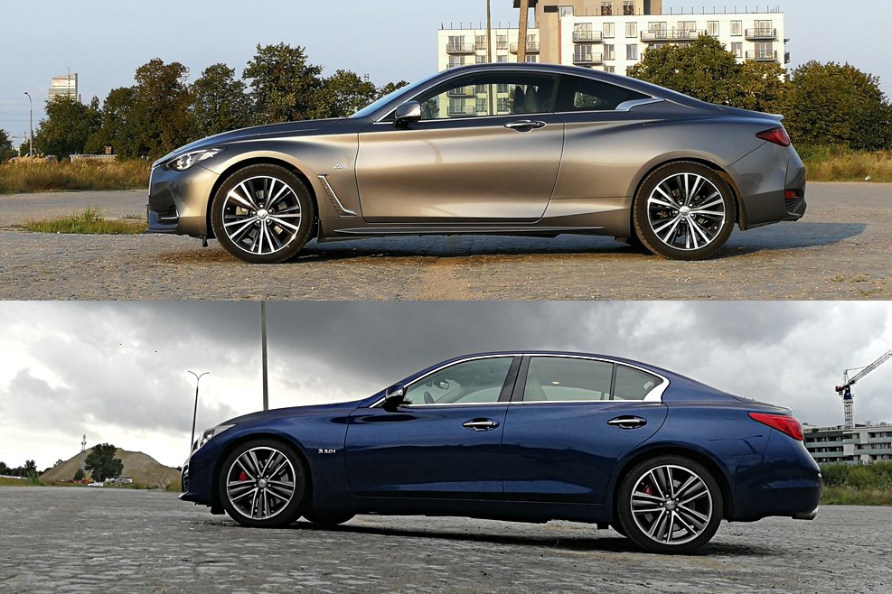 Infiniti Q60 (na górze) i Infiniti Q50 (na dole).
