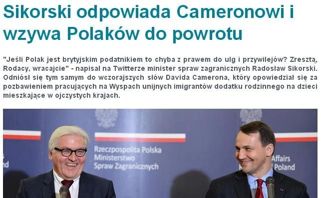 Czołówka materiału z apelem ministra Radka S.