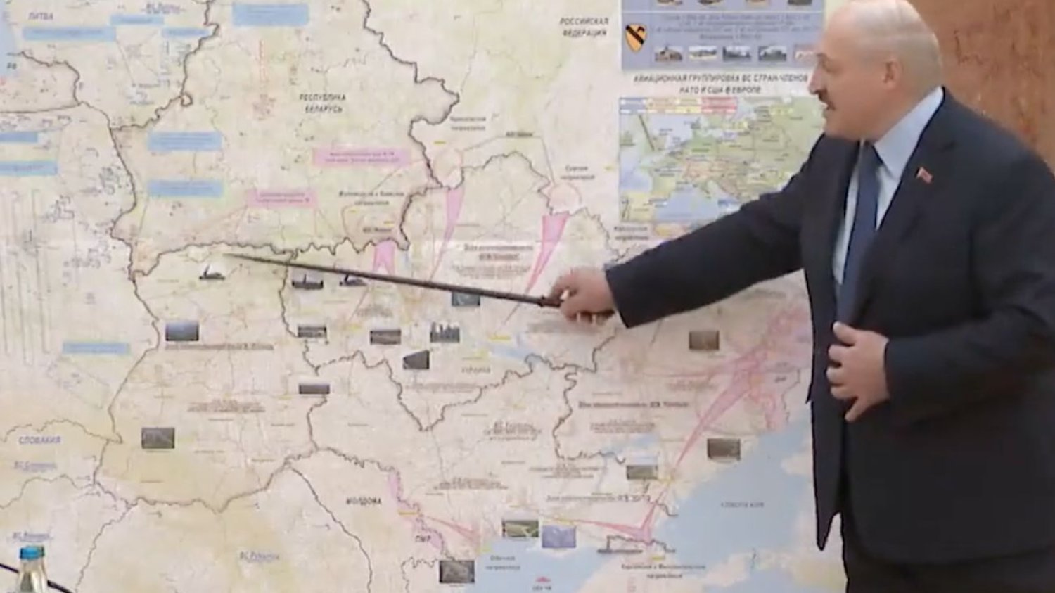 Alaksandr Łukaszenka miał prezentować mapę, sugerującą działania militarne w Europie.