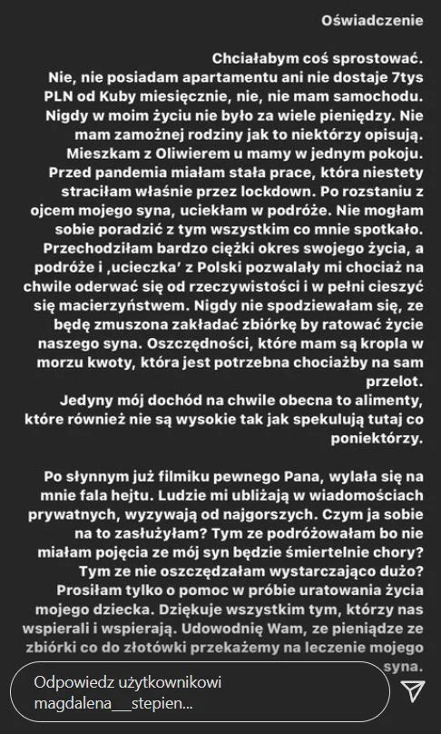 Stępień odpowiedziała Dzikiemu Trenerowi.