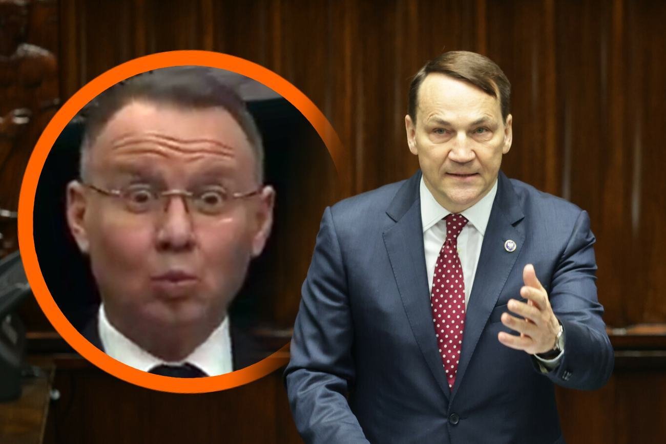 Nagrali reakcję Dudy na słowa Sikorskiego. Jego miny mówią same za siebie