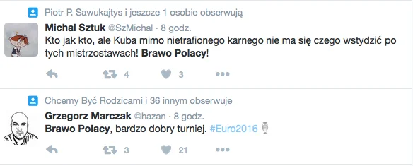 Fani gratulują narodowej drużynie.