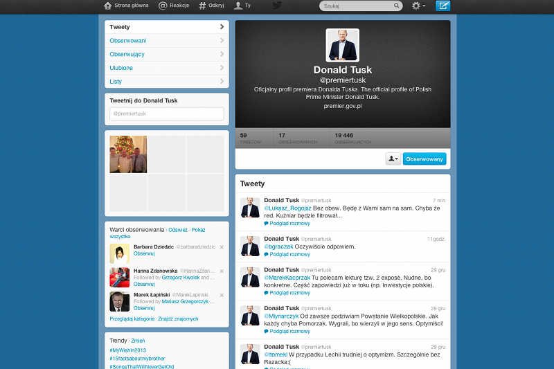 Donald Tusk przez Twittera odpowie na pytania internautów.