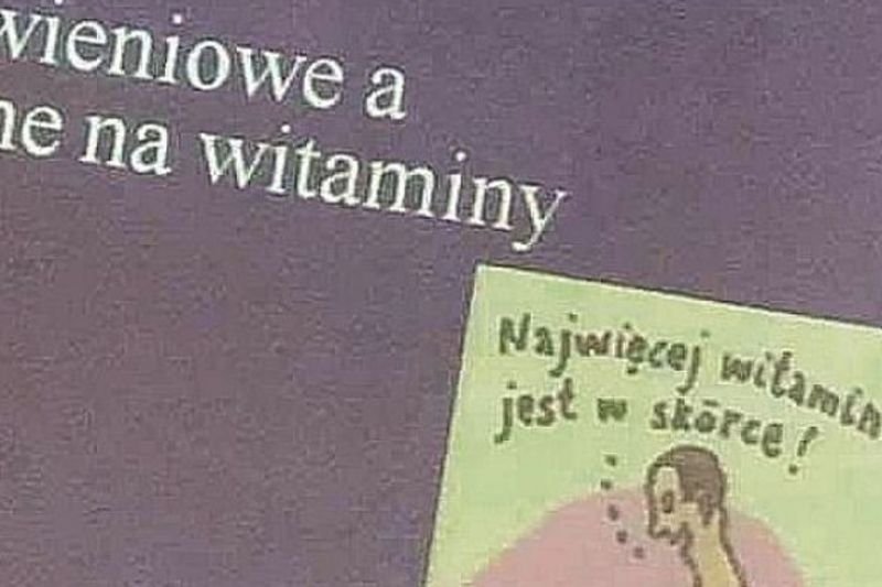 "Najwięcej witamin jest w skórce" - grafikę z takim hasłem na wykładzie pokazał profesor z Lublina.
