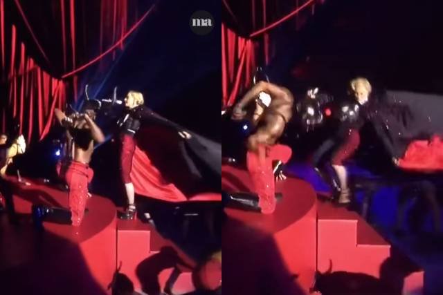 Madonna podczas upadku na gali Brit Awards 2015