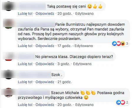 Komentarze pod postem burmistrza Kłodzka.