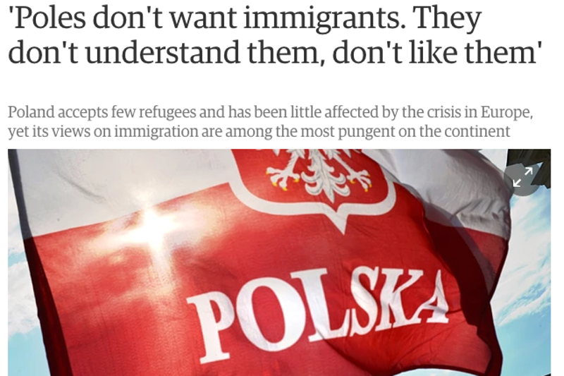 Artykuł o tym, że Polacy nie chcą imigrantów i uchodźców w brytyjskiej gazecie napisał Polak.