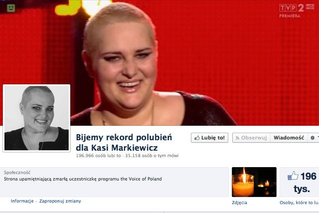 Facebookowy profil "Bijemy rekord polubień dla Kasi Markiewicz" został sprzedany na Allegro