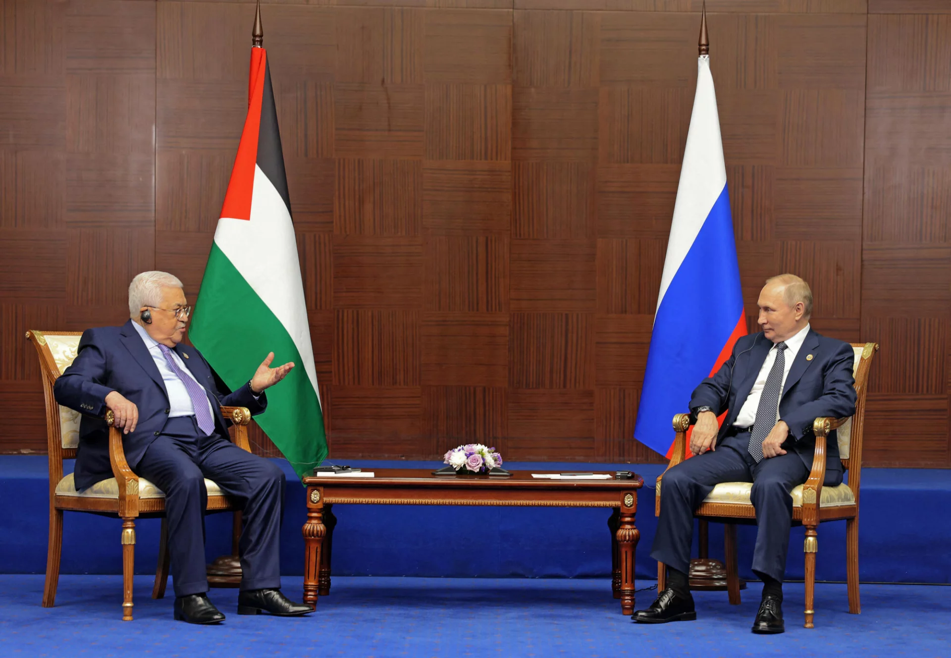 Władimir Putin i przywódca Palestyny