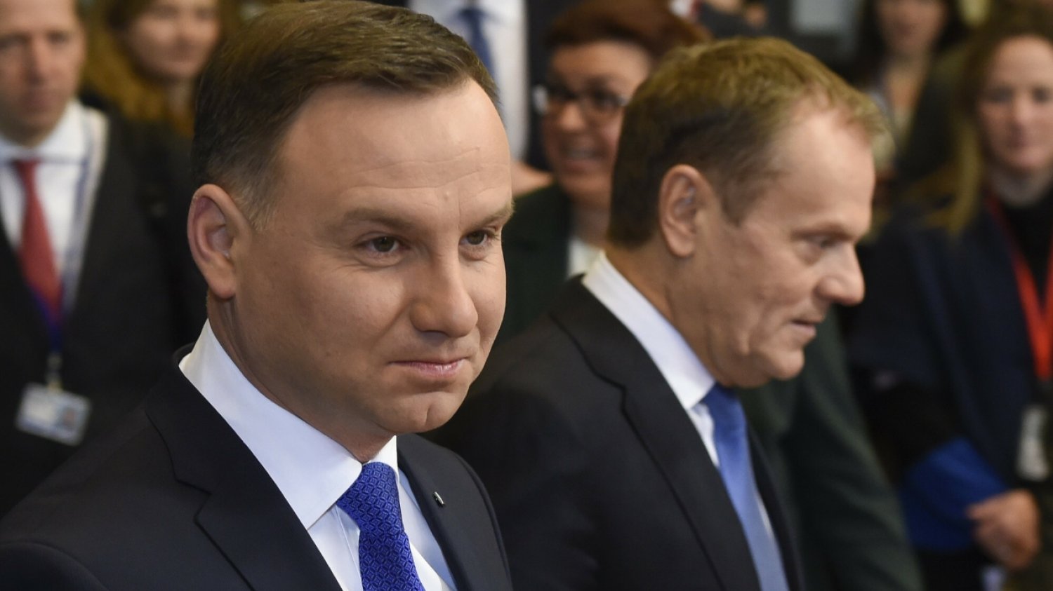 Andrzej Duda i Donald Tusk w Brukseli (18.01.2016). Andrzej Duda i Donald Tusk w Brukseli (18.01.2016).