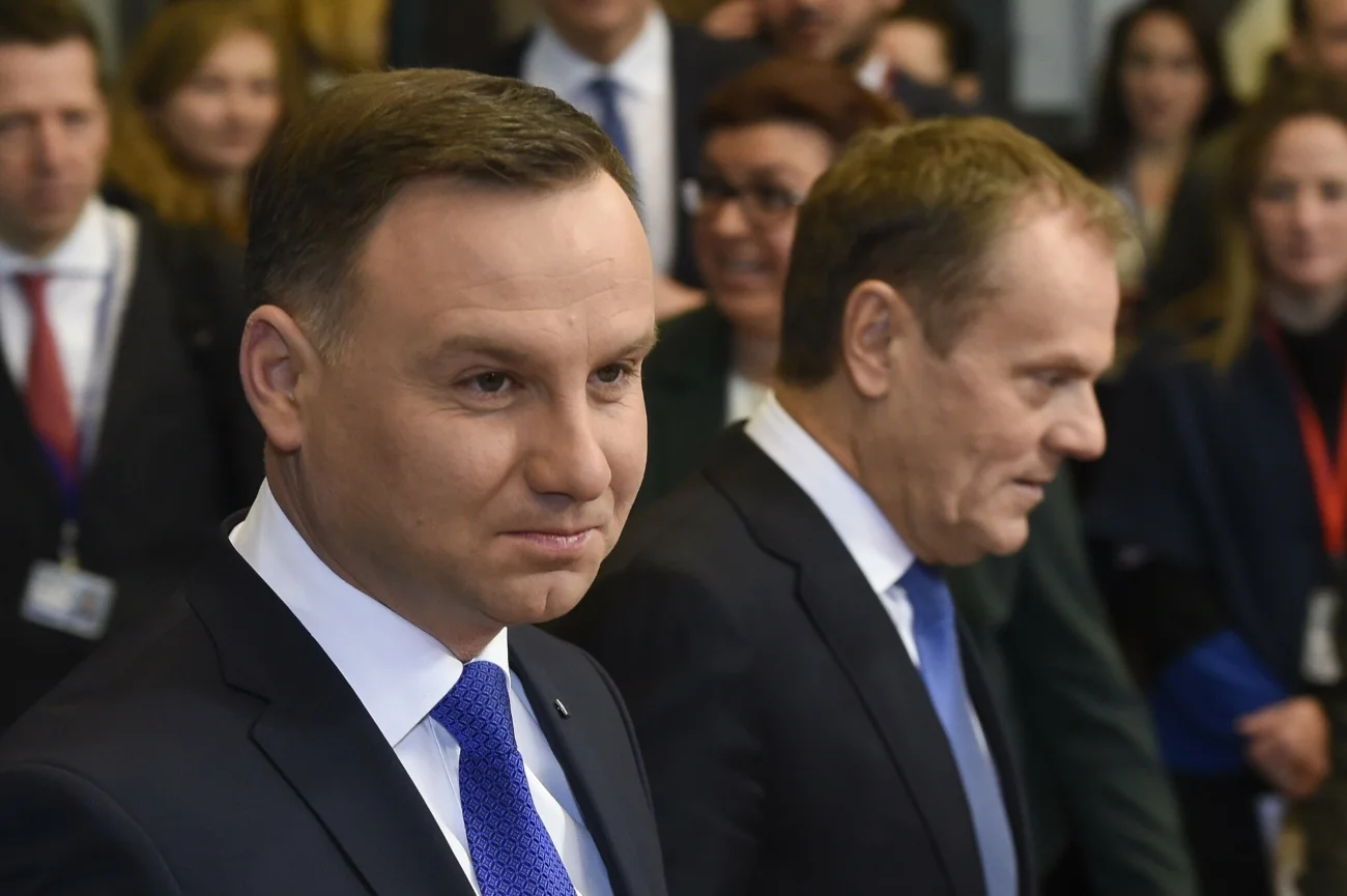Andrzej Duda i Donald Tusk w Brukseli (18.01.2016). Andrzej Duda i Donald Tusk w Brukseli (18.01.2016).