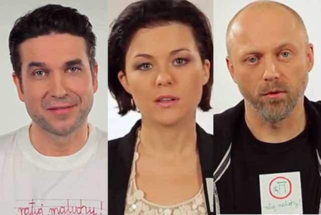 Aktorzy występujący w spocie akcji "Ratuj Maluchy".