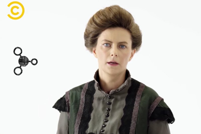 "Nazywam się Curie, konkretnie Skłodowska" – spot Comedy Central Polska zachęca do udziału w wyborach.