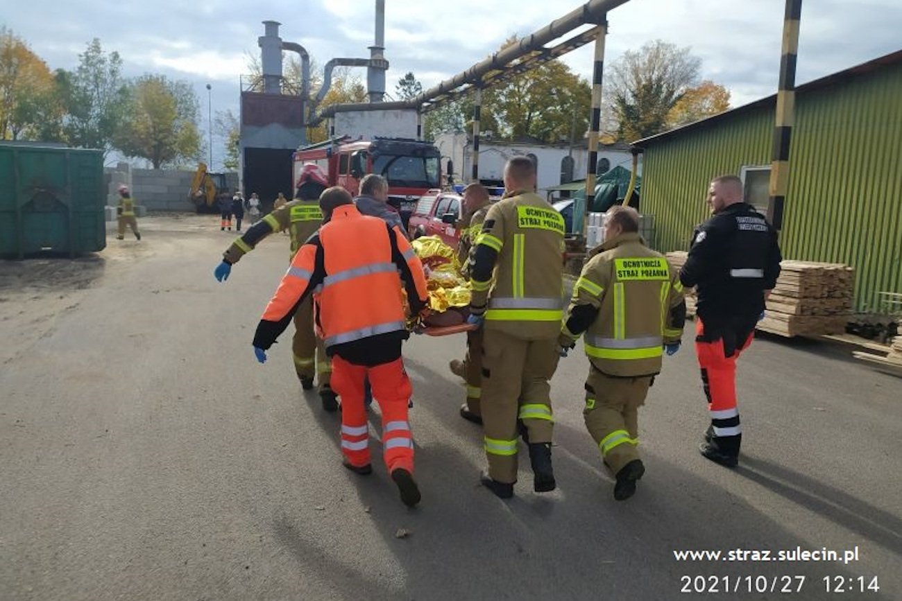 W tartaku w Słońsku doszło do poważnego wypadku.