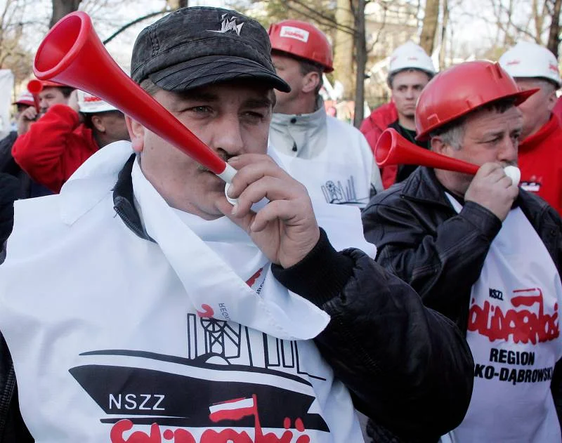Protest związkowców w Warszawie