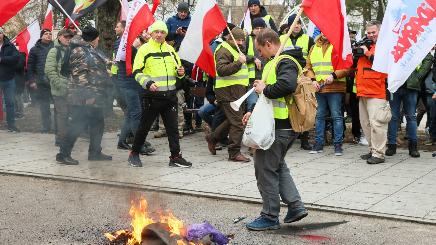 Zamieszki z udziałem rolników w stolicy. Wiadomo, ile osób zatrzymano.