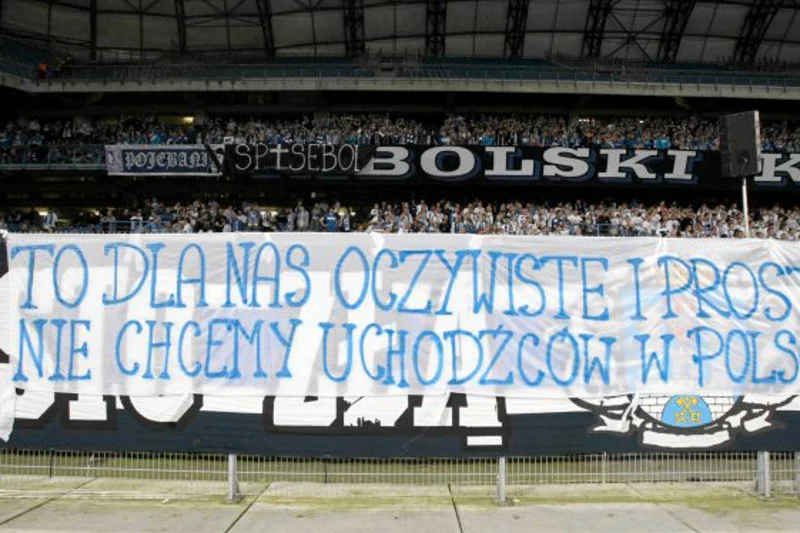 Transparent na meczu Lech Poznań - Podbeskidzie Bielsko-Biała.