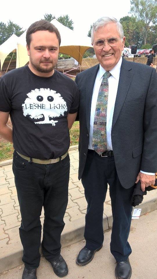 Kamil z profesorem Harrisonem Schmittem, astronautą misji Apollo 17